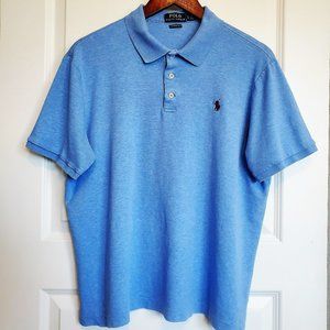 Polo Shirt, Polo by Ralph Lauren, Large, Classic Fit, Light Blue